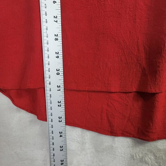 Madewell Red V-Neck Short Sleeve Pocketed Women's Tunic Dress | Size XS - Picture 5 of 7